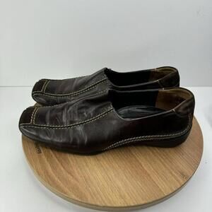 Paul Green Munchen 'Lucy' Brown Smooth &‎ Suede Leather Loafers UK 5.5 US 8